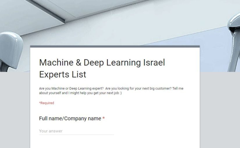 ביג דאטה: מאגר יועצים בתחום ה-Machine learning בישראל